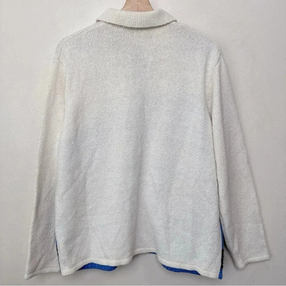 TANJAY Womens Medium Petite Sailboat Vintage Nautical Lady Embroidered Cardigan - Picture 16 of 16